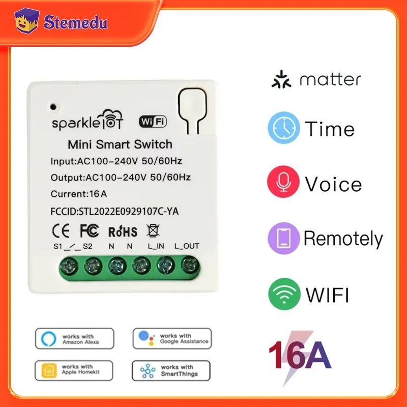 16A Matter WIFI Smart Switch R - Home Automation Tutorial recensione e prezzo
